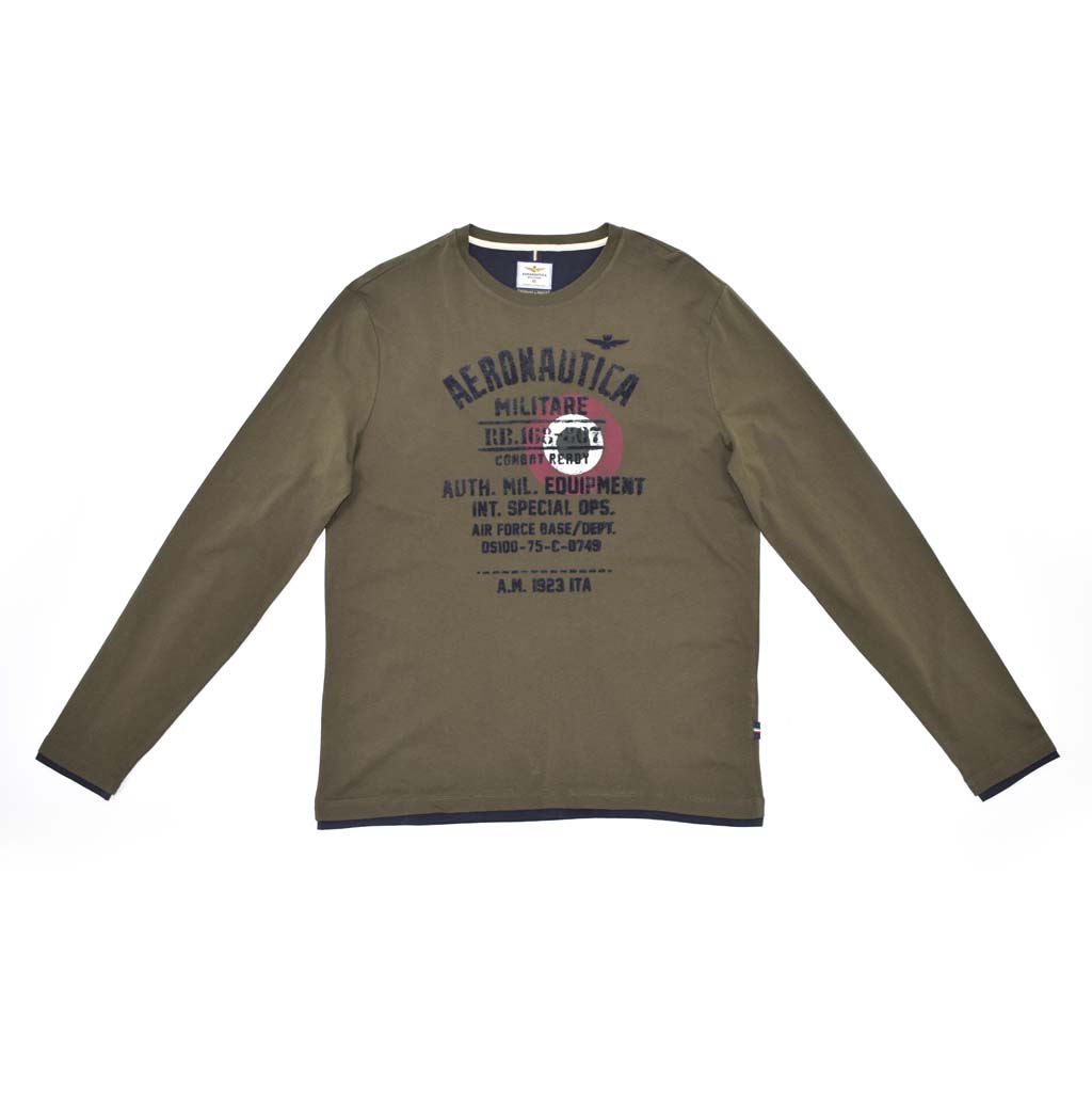 Лонгслив AERONAUTICA MILITARE FW 20/21/TR verde scuro (TS 1826) 