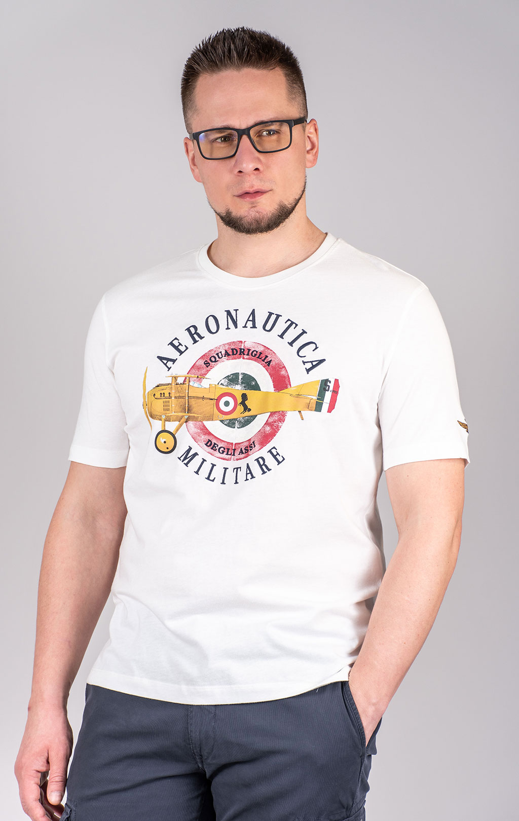 Футболка AERONAUTICA MILITARE SS 25 m/BD milk white (TS 2414) 
