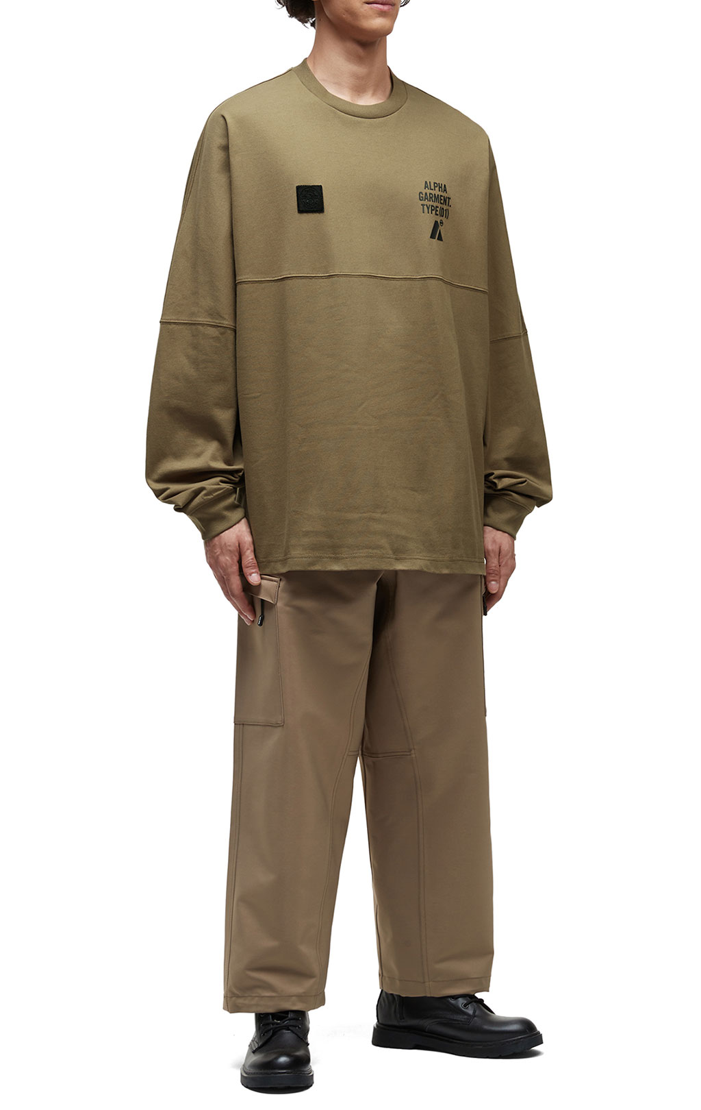 Лонгслив ALPHA INDUSTRIES UNFRM LS GRAPHIC TEE FW 25/26 tan M001150 