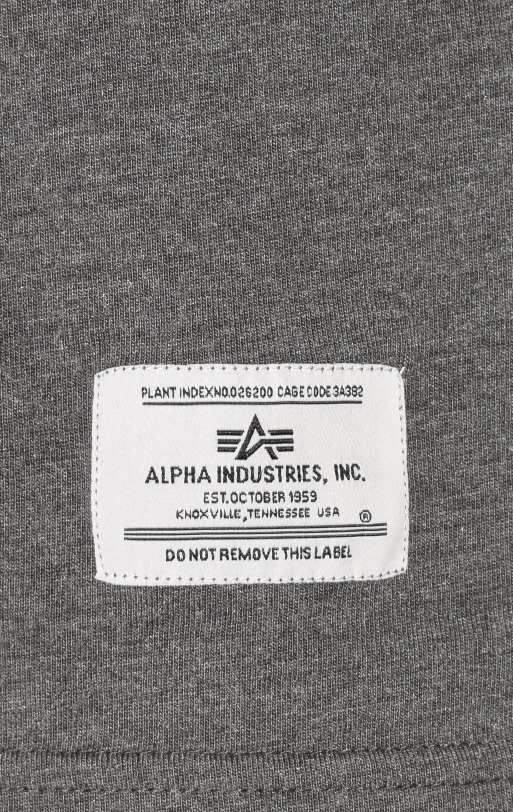 Футболка ALPHA INDUSTRIES NASA WORM LOGO TEE плотная SS 23 dark charcoal heather 