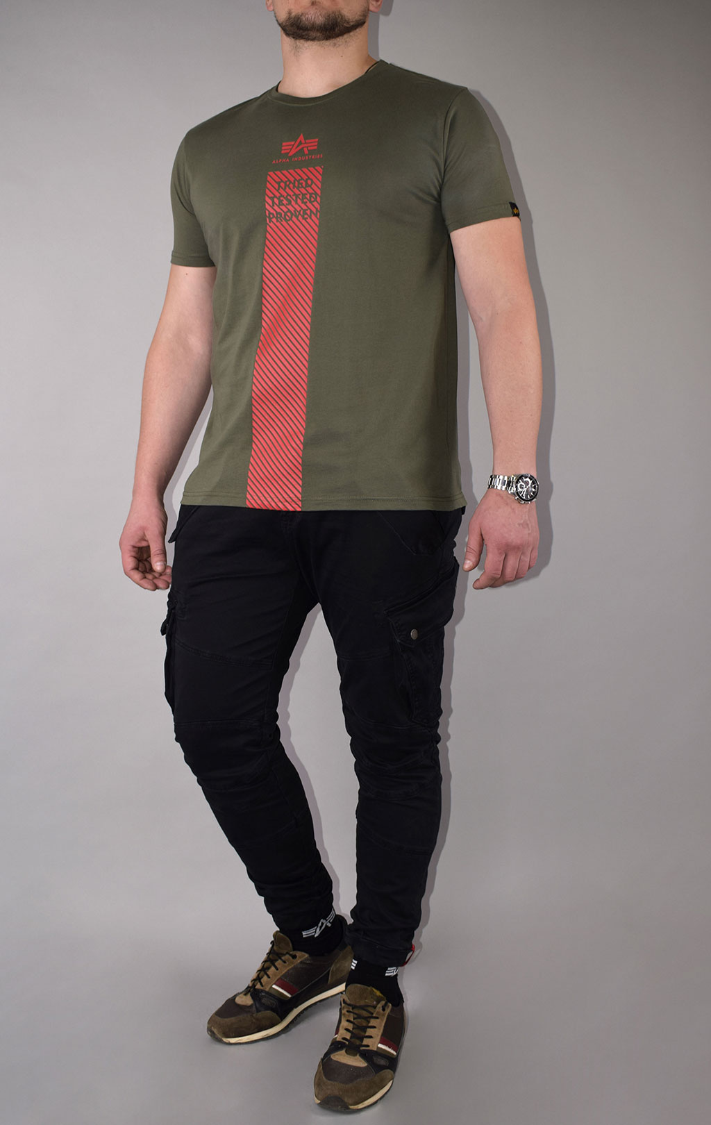 Футболка ALPHA INDUSTRIES SAFETY LINE T dark olive 