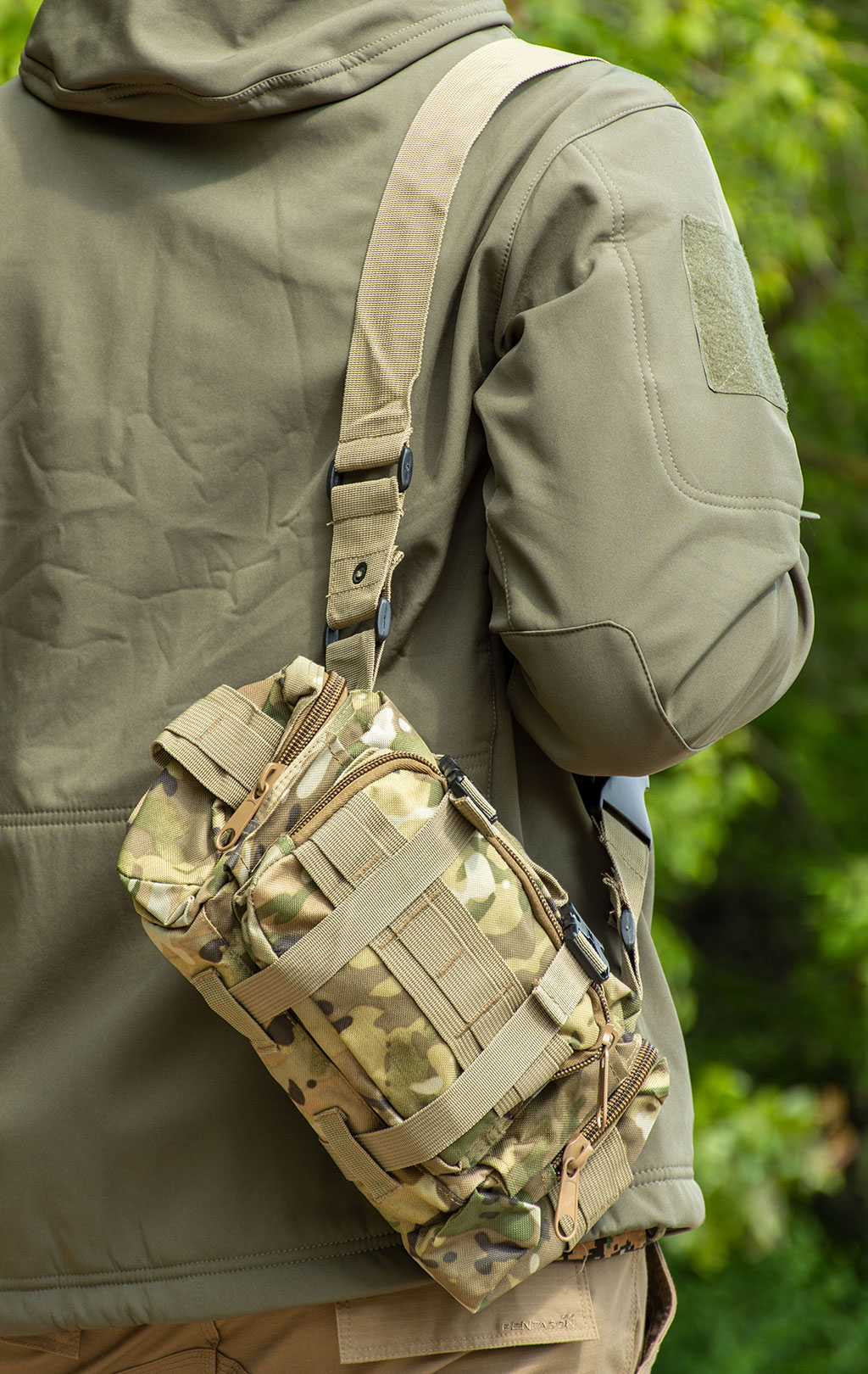 Сумка поясная тактическая Hausheng MOLLE 35x10x20 multicam PK-011 