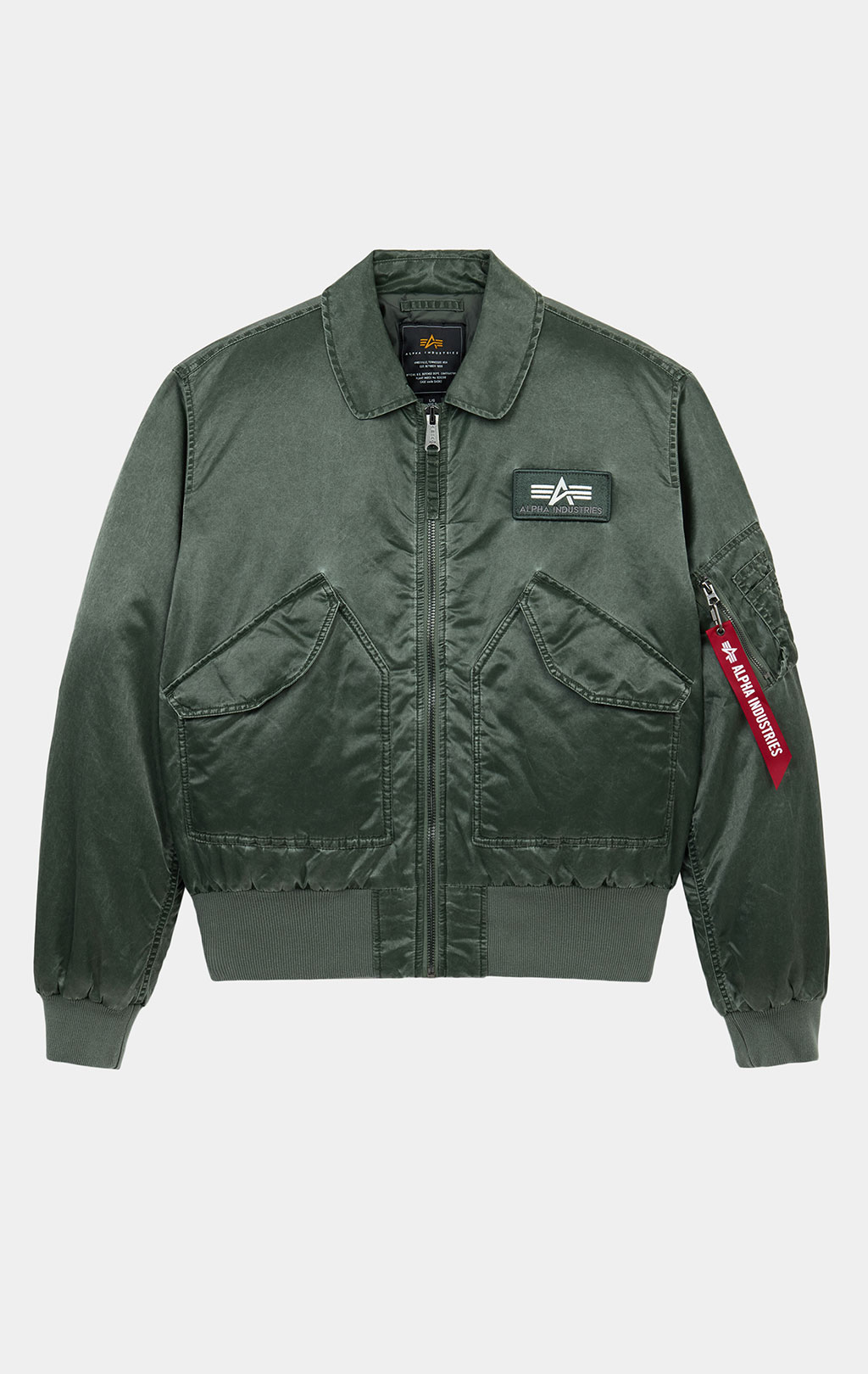 Куртка лётная ALPHA INDUSTRIES CWU 45/P HERITAGE FIT FLIGHT JACKET (BATTLEWASH) FW 26/27 deep forest 