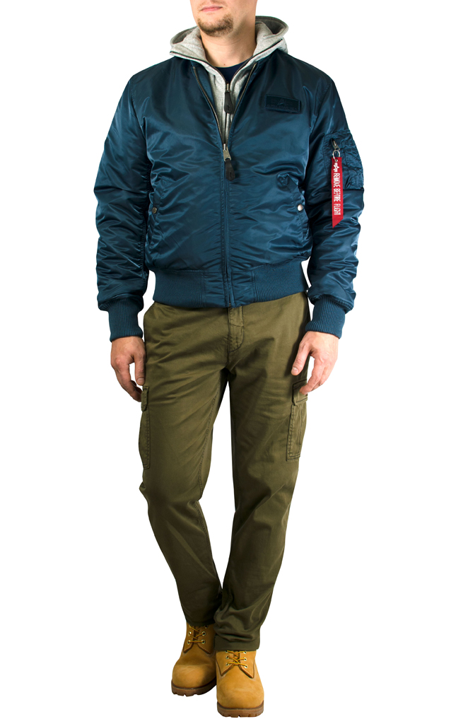 Куртка-бомбер лётная ALPHA INDUSTRIES D-Tec MA-1 blue bold Куртка-бомбер лётная ALPHA INDUSTRIES D-Tec MA-1 blue bold