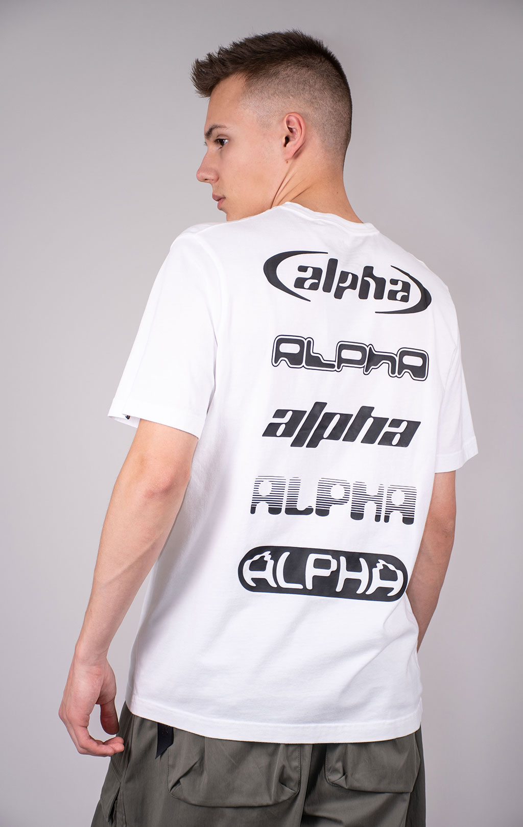 Футболка ALPHA INDUSTRIES ALPHA LOGOS TEE плотная FW 24/25 white 