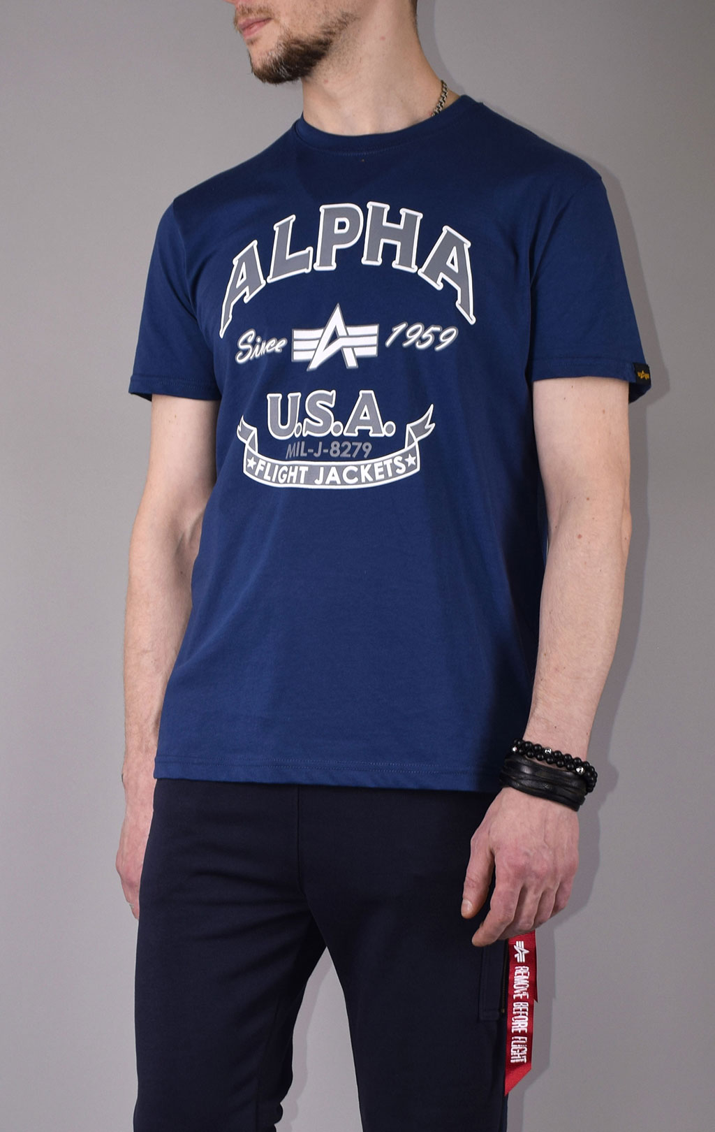 Футболка ALPHA INDUSTRIES ALPHA FJ new navy 