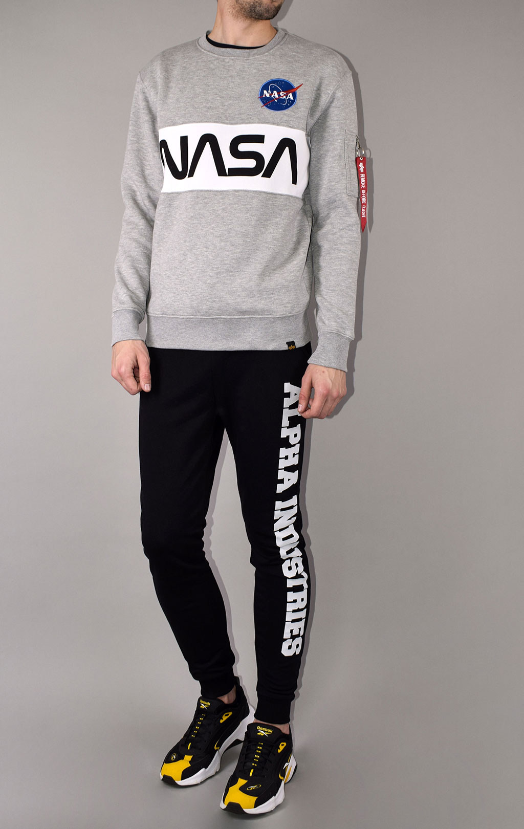 Свитшот ALPHA INDUSTRIES NASA Inlay grey heather 