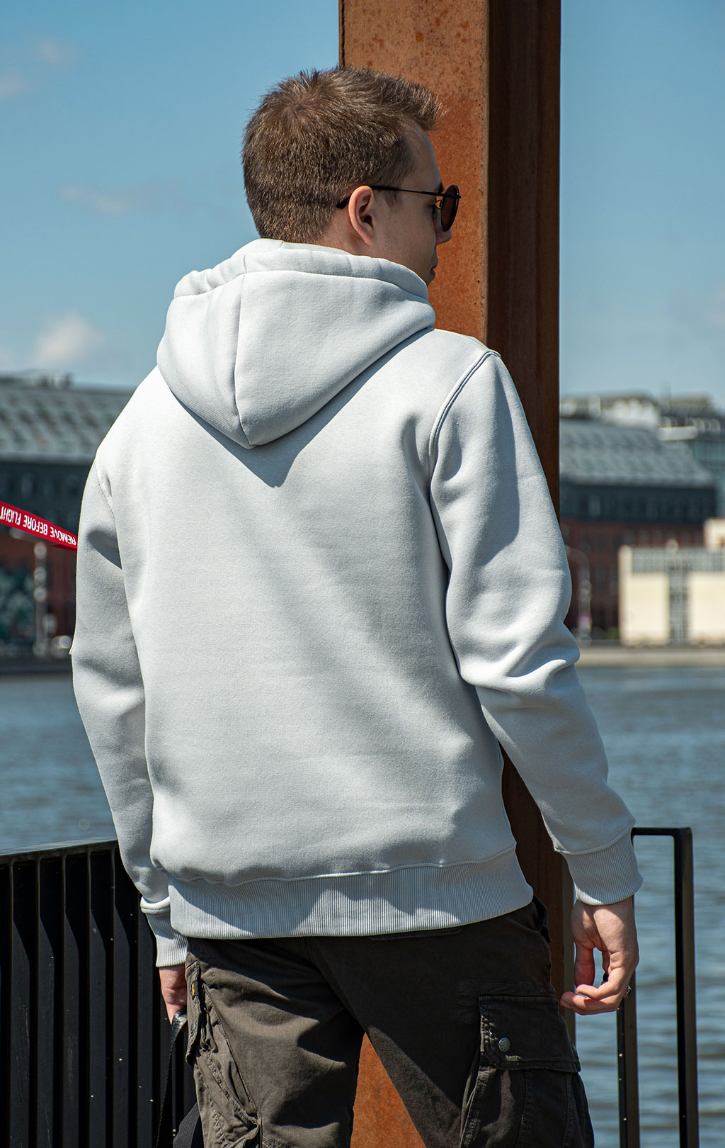 Толстовка ALPHA INDUSTRIES ALPHA LABEL HOODY pastel grey 