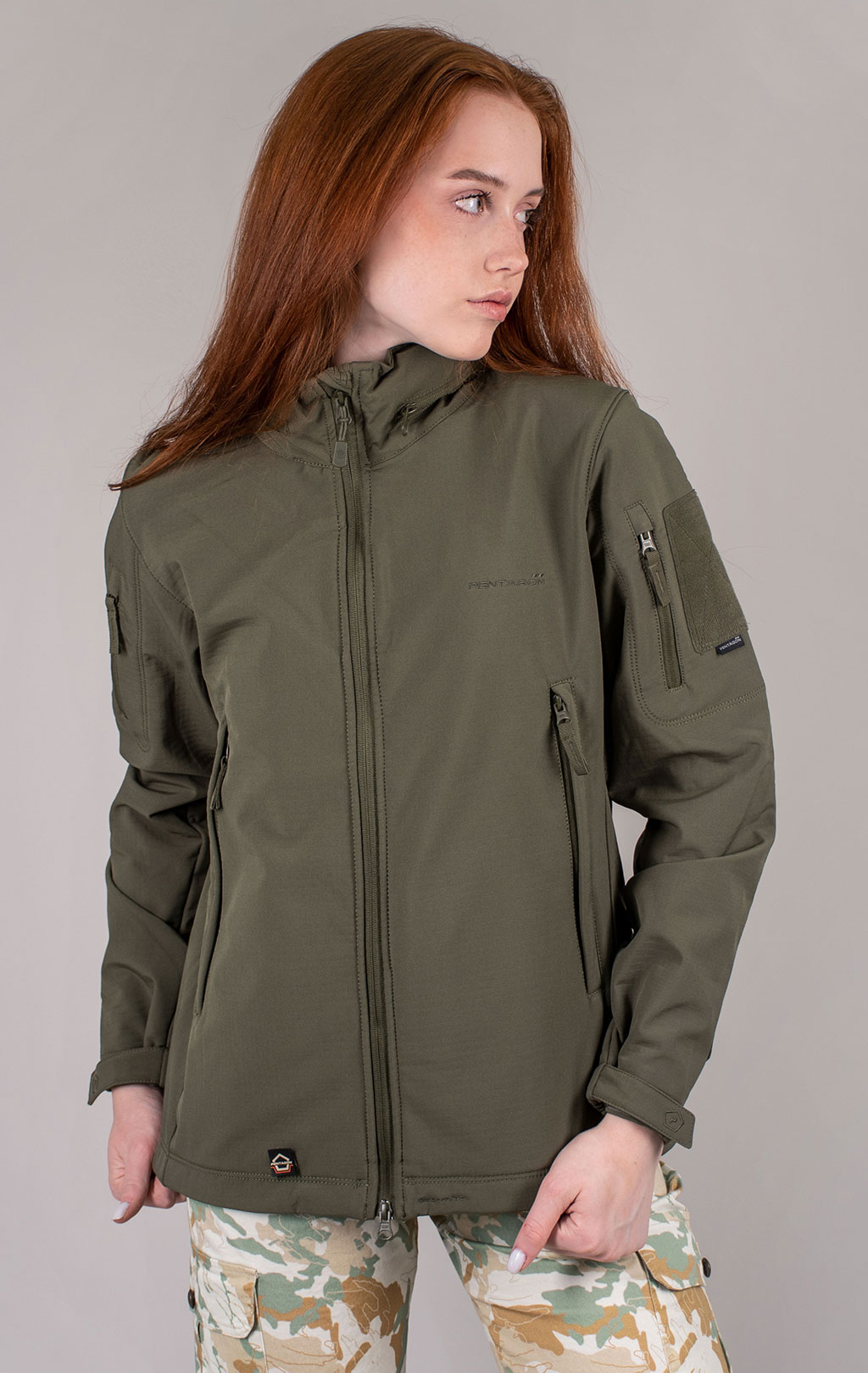 Женская куртка тактическая softshell Pentagon мембрана ARTAXES Soft Shell olive 06 08011w 