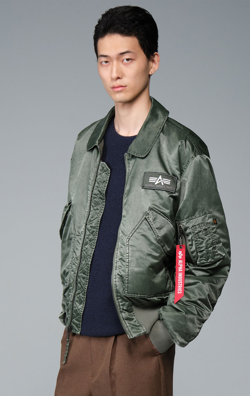 Куртка лётная ALPHA INDUSTRIES CWU 45/P HERITAGE FIT FLIGHT JACKET (BATTLEWASH) FW 26/27 deep forest 