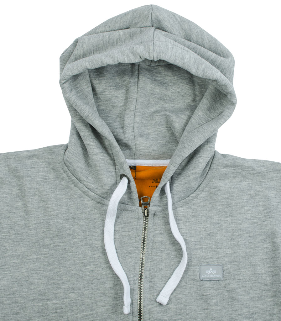 Толстовка ALPHA INDUSTRIES X-FIT ZIP HOODY grey heather 