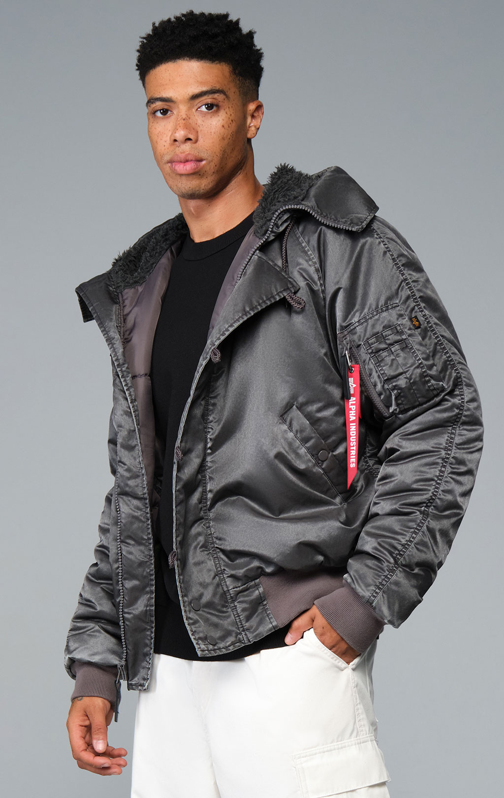 Аляска короткая ALPHA INDUSTRIES N-2B HERITAGE FIT PARKA (BATTLEWASH) FW 26/27 black 