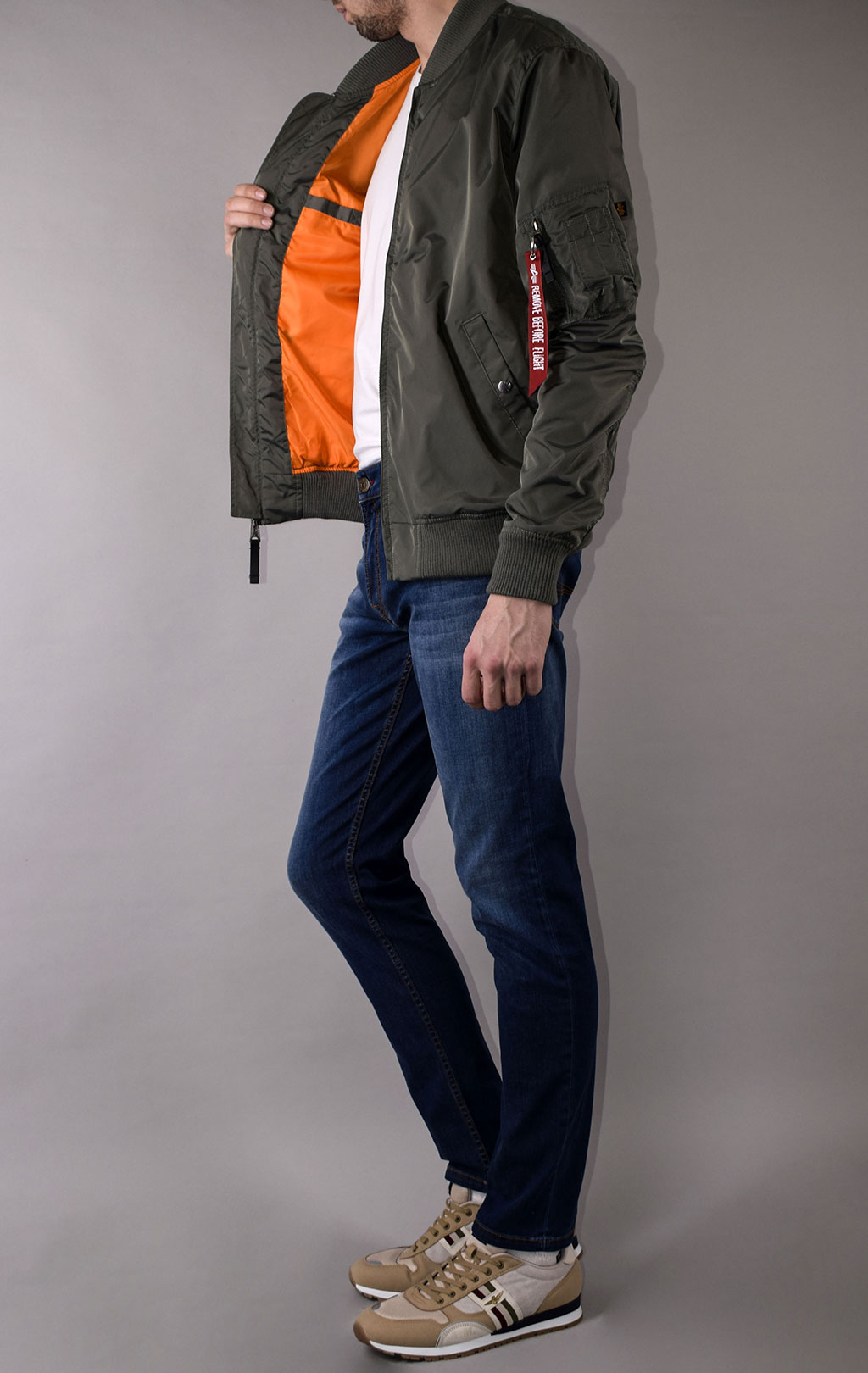 Ветровка-бомбер ALPHA INDUSTRIES TT big size MA-1 vintage green 