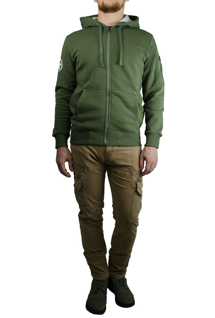 Толстовка ALPHA INDUSTRIES ARMY ZIP HOODY sage green 