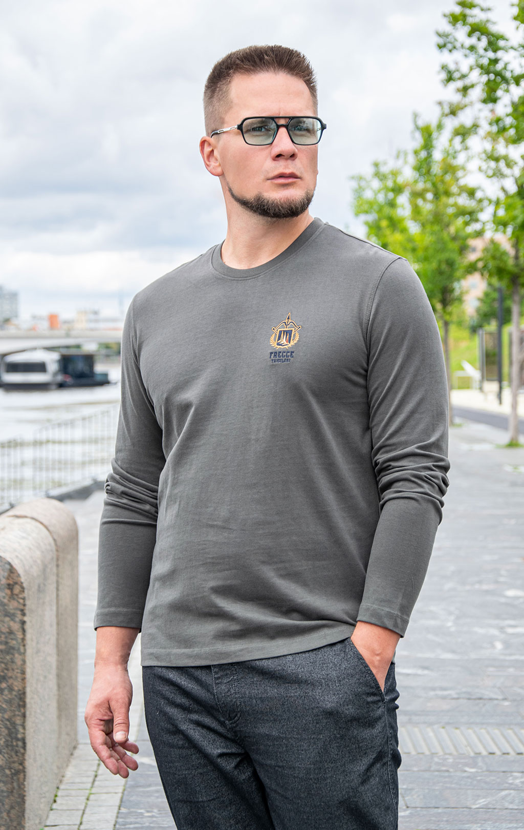 Лонгслив AERONAUTICA MILITARE FW 25/26/BD beluga grey (TS 2466) 