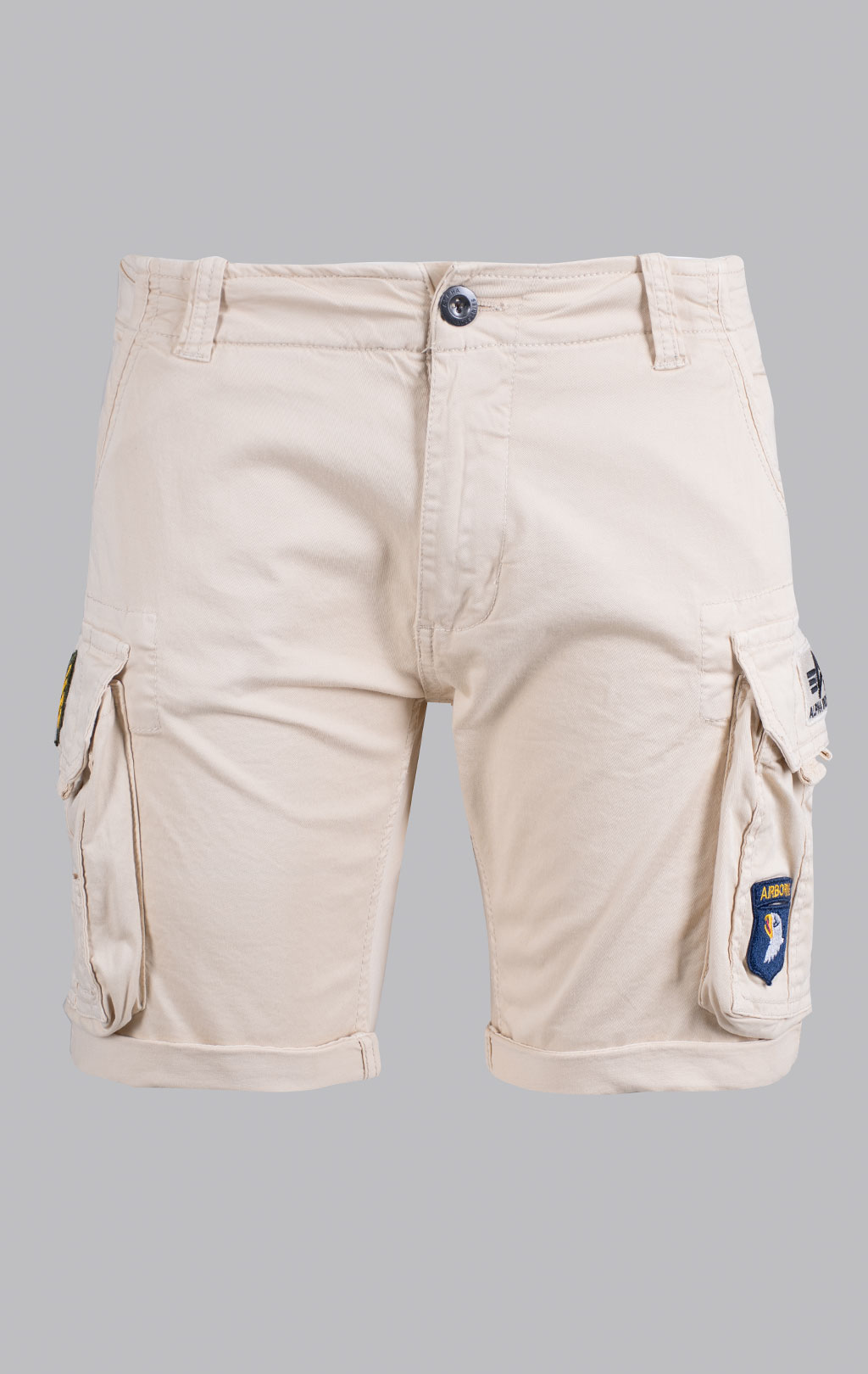Шорты карго ALPHA INDUSTRIES CREW SHORT PATCH vintage white 