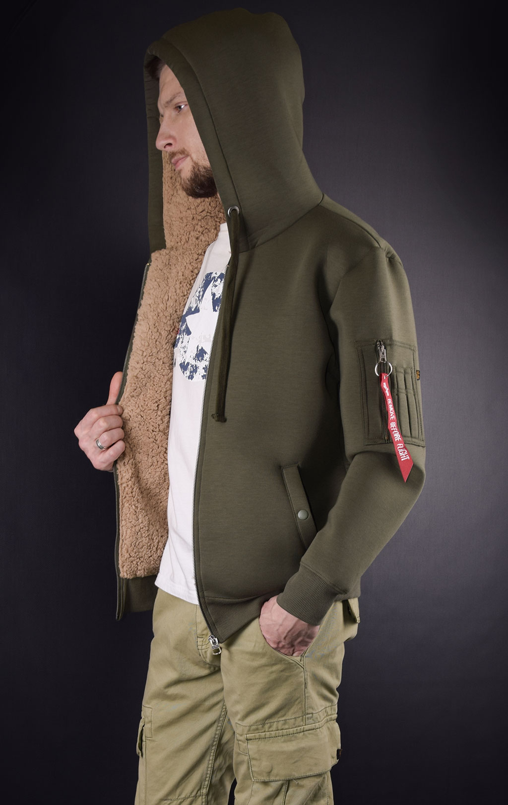 Толстовка ALPHA INDUSTRIES SCUBA ZIP HOODY CW dark olive 