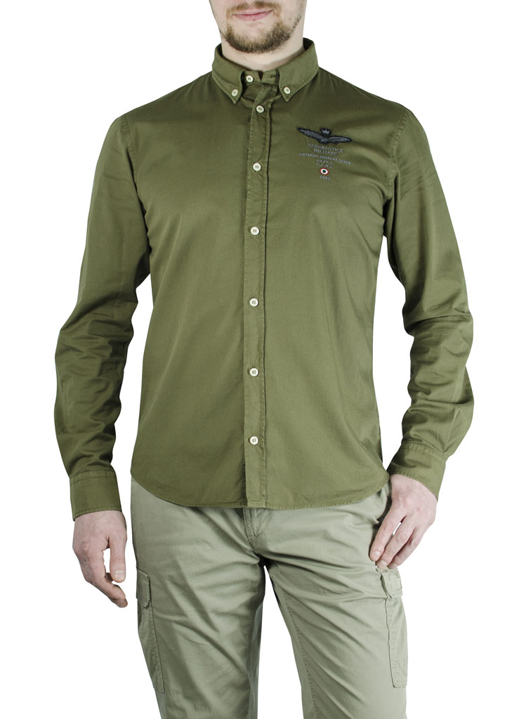 Рубашка AERONAUTICA MILITARE verde olive (CA 1004) 