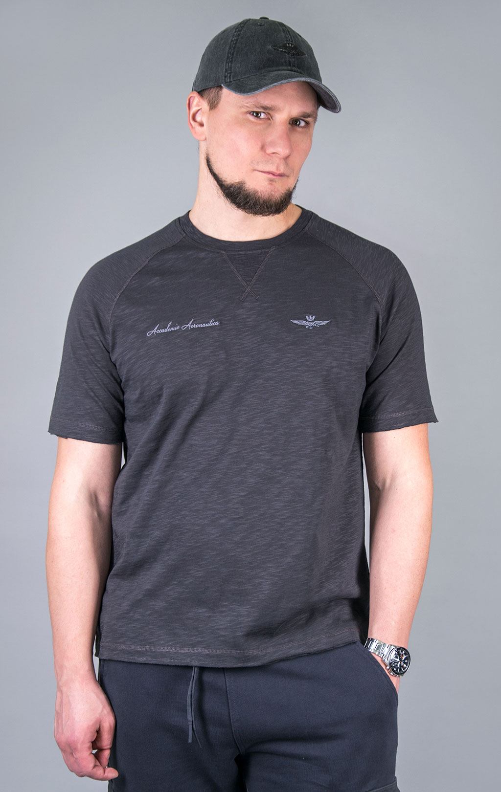 Футболка AERONAUTICA MILITARE SS 24/TR anthracite grey (TS 2199) 