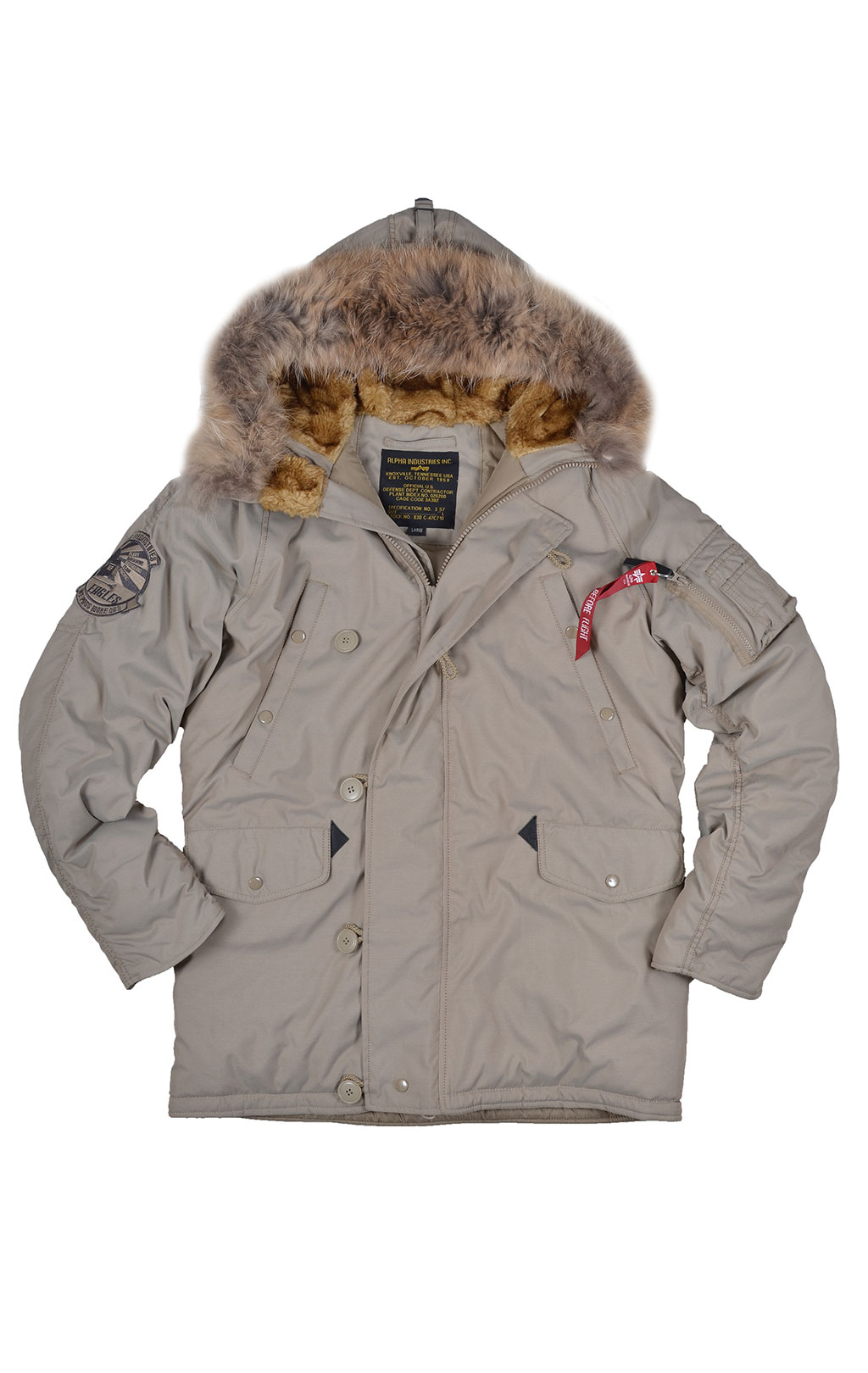 Аляска ALPHA INDUSTRIES EXPLORER big size натур. мех khaki 