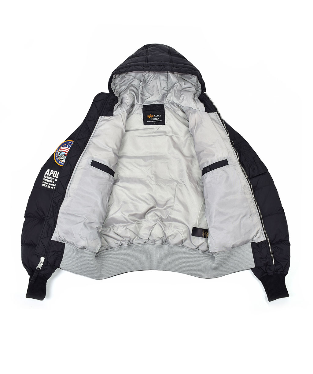 Куртка-пуховик ALPHA INDUSTRIES HOODED PUFFER APOLLO 11 black 