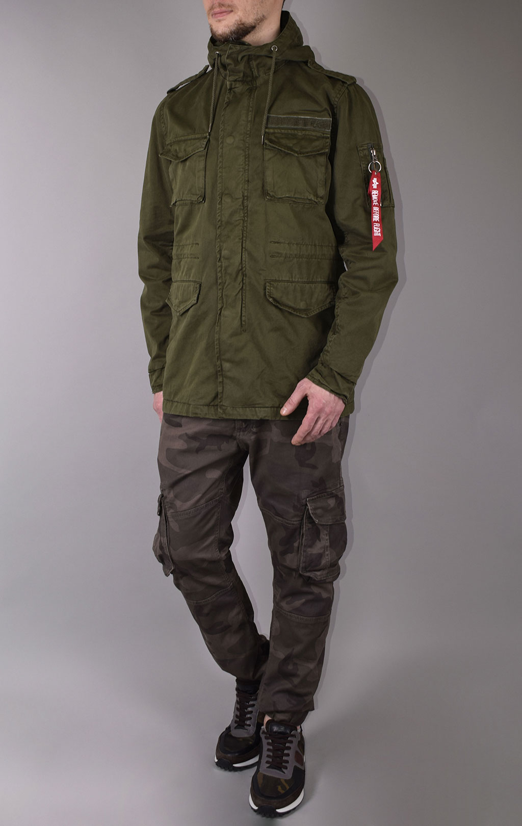 Ветровка ALPHA INDUSTRIES HUNTINGTON HOOD M-65 dark olive 