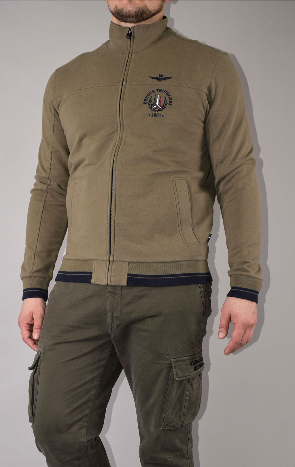 Толстовка AERONAUTICA MILITARE FW 20/21/TR verde marcio (FE 1305) 