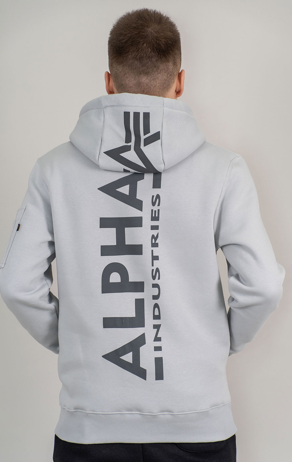 Толстовка ALPHA INDUSTRIES BACK PRINT HOODY pastel grey 