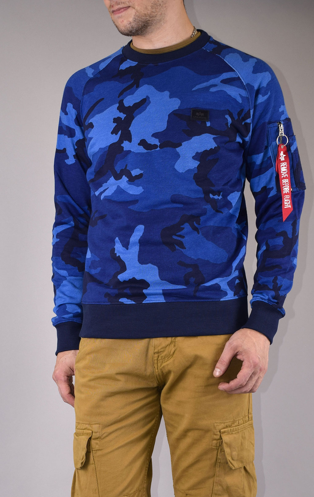 Свитшот ALPHA INDUSTRIES X-FIT SWEAT navy camo 