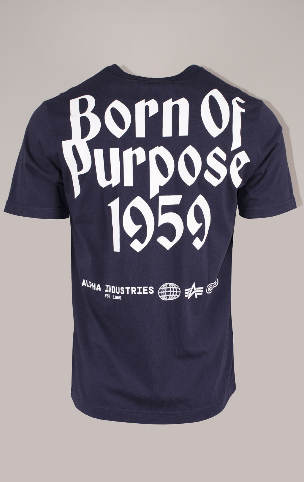 Футболка ALPHA INDUSTRIES BORN OF PURPOSE TEE плотная FW 24/25 replica blue 