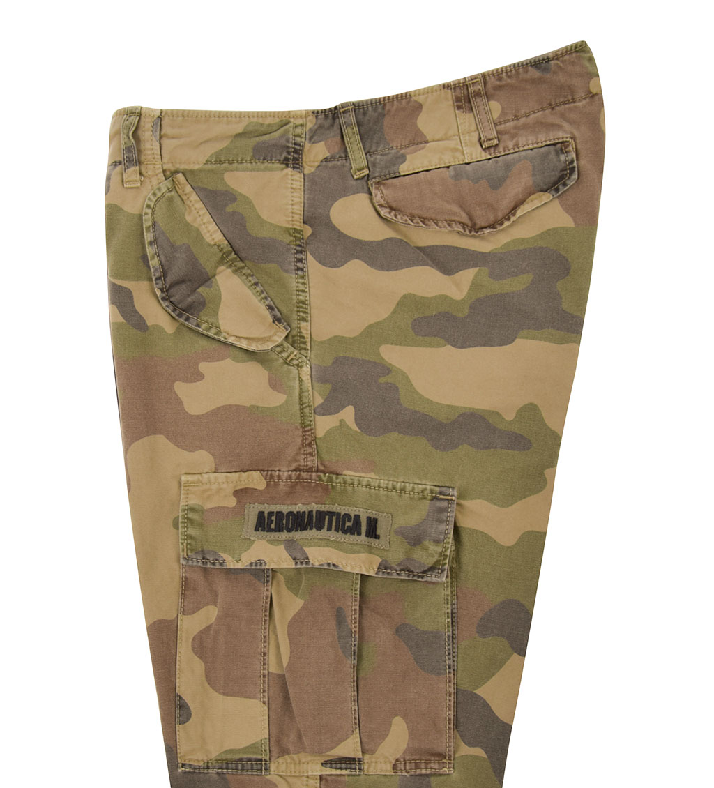 Брюки-карго AERONAUTICA MILITARE SS19 camouflage verde (PA 1330) 