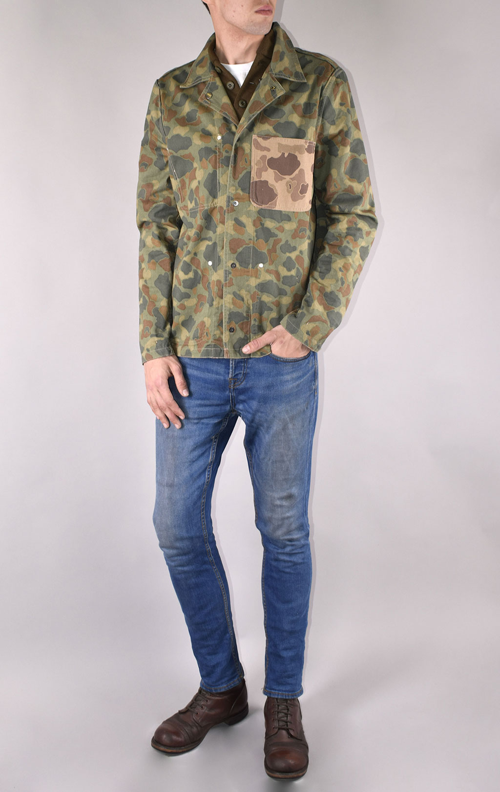 Ветровка ALPHA INDUSTRIES P-42 FIELD SHIRT brown frogskin camo 