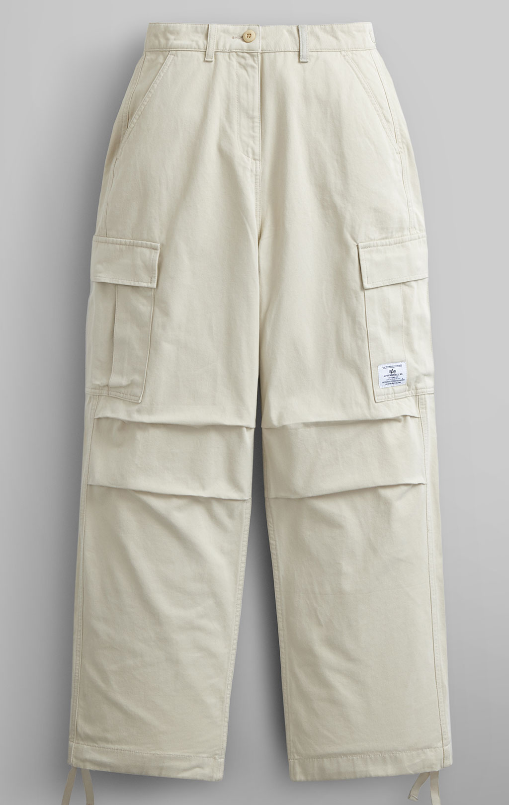 Женские брюки-карго парашюты ALPHA INDUSTRIES M-65 PANT плотные SS 24 m limestone 