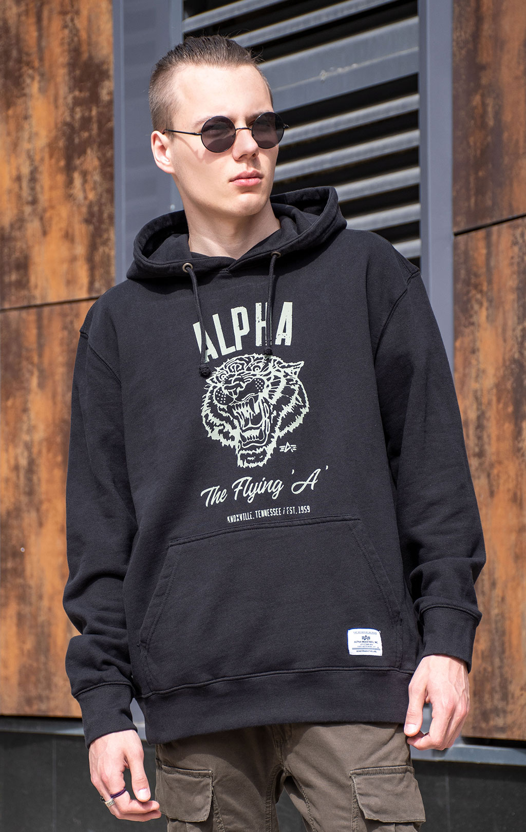 Толстовка ALPHA INDUSTRIES ALPHA TIGER HOODIE SS 24 m black 