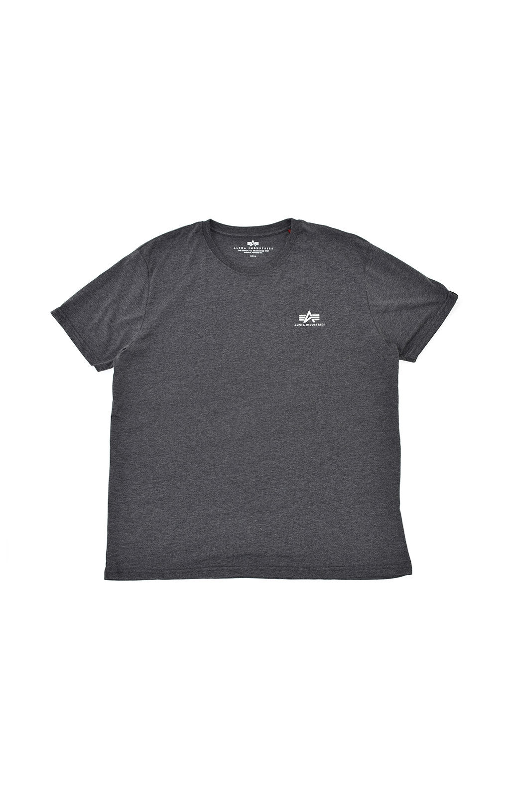 Футболка ALPHA INDUSTRIES BASIC T SMALL LOGO charcoal heather/white 