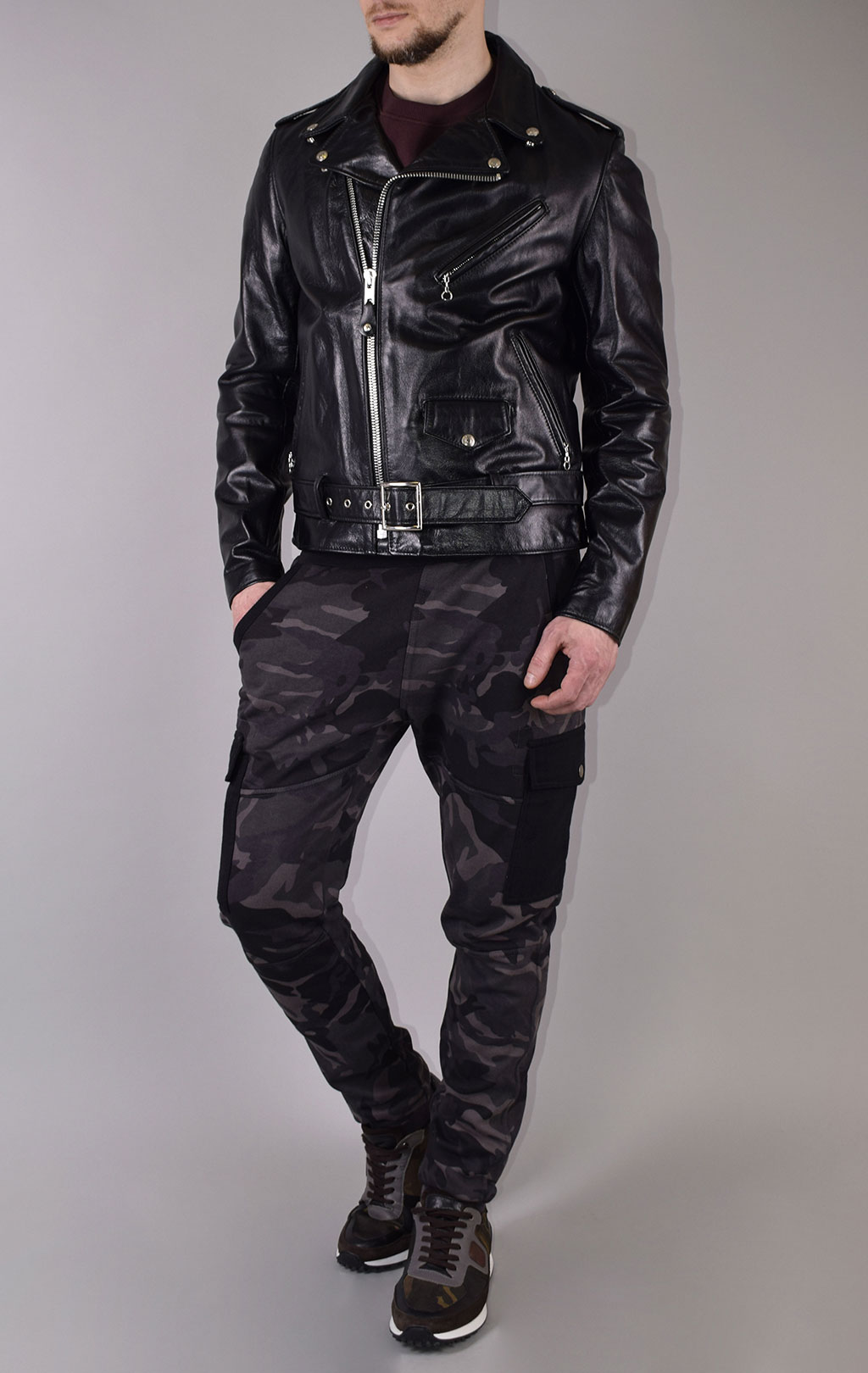 Куртка-косуха SCHOTT NYC MOTORCYCLE JCT Midweight Waxy COWHIDE 27 кожа black (626) 