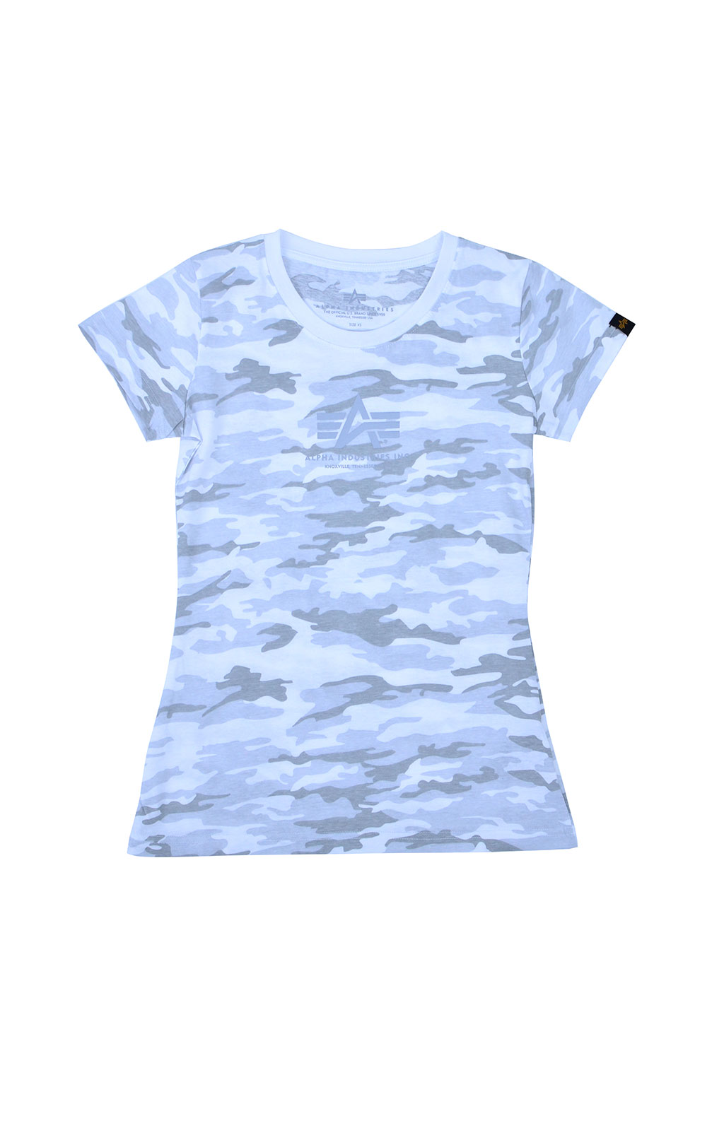 Женская футболка ALPHA INDUSTRIES BASIC T white camo 