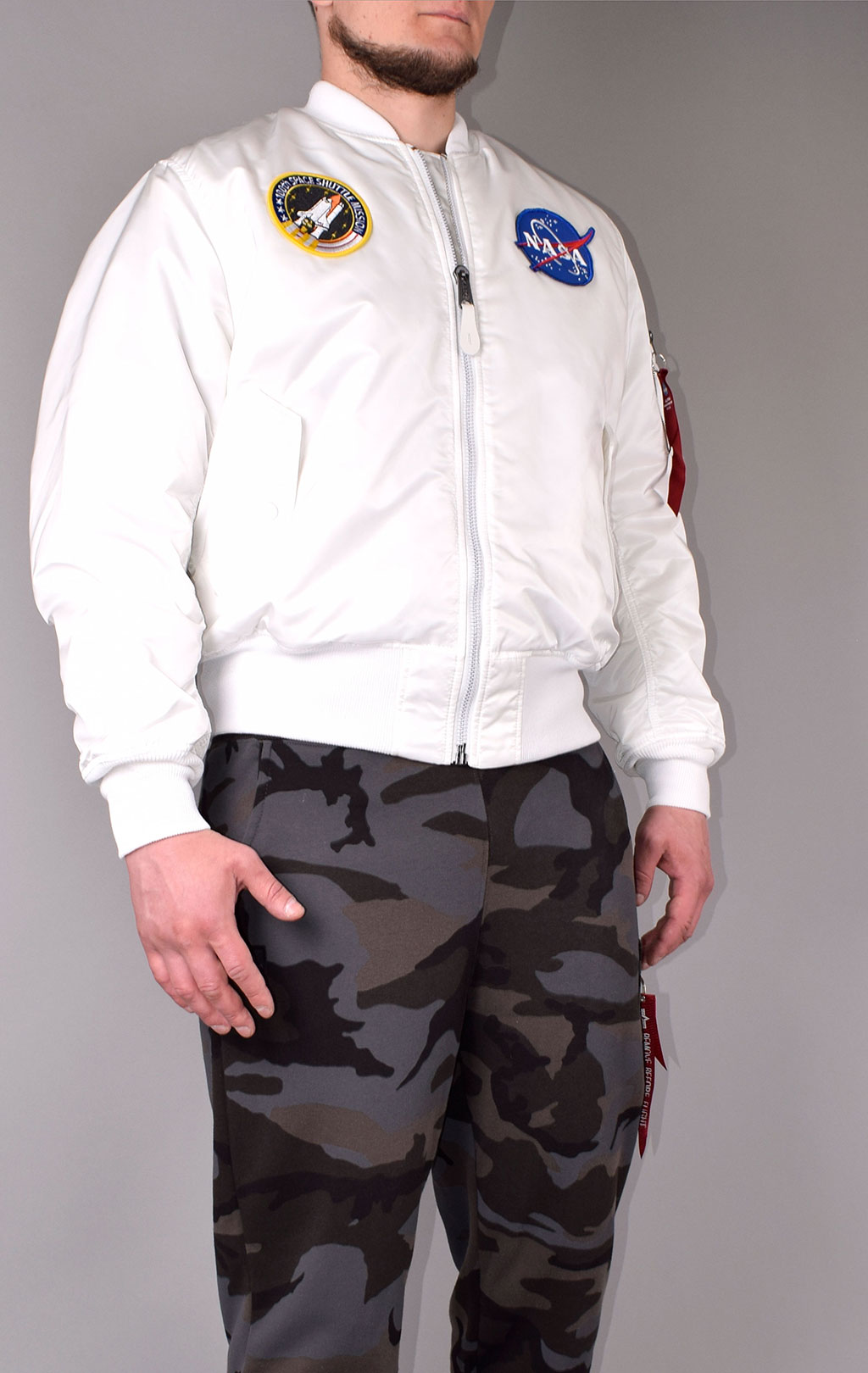 Бомбер ALPHA INDUSTRIES NASA MA-1 original fit white 