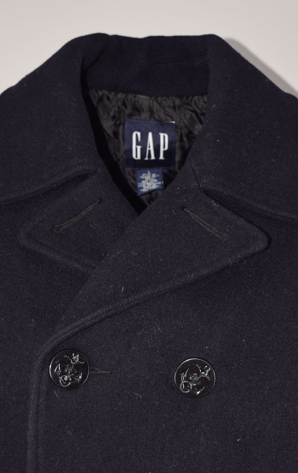Бушлат морской Gap PEACOAT шерсть80/нейлон20 navy б/у Таиланд