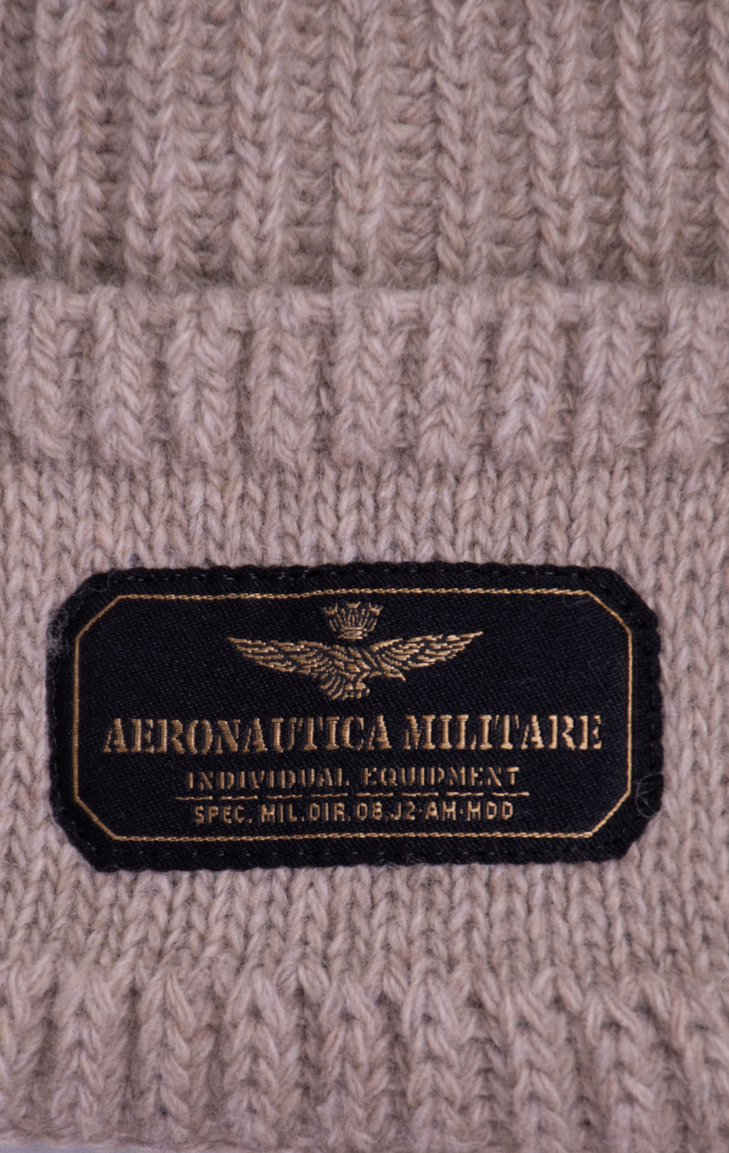 Шапка вязаная AERONAUTICA MILITARE FW 26/27/IT otter beige melange (CU 0096) 
