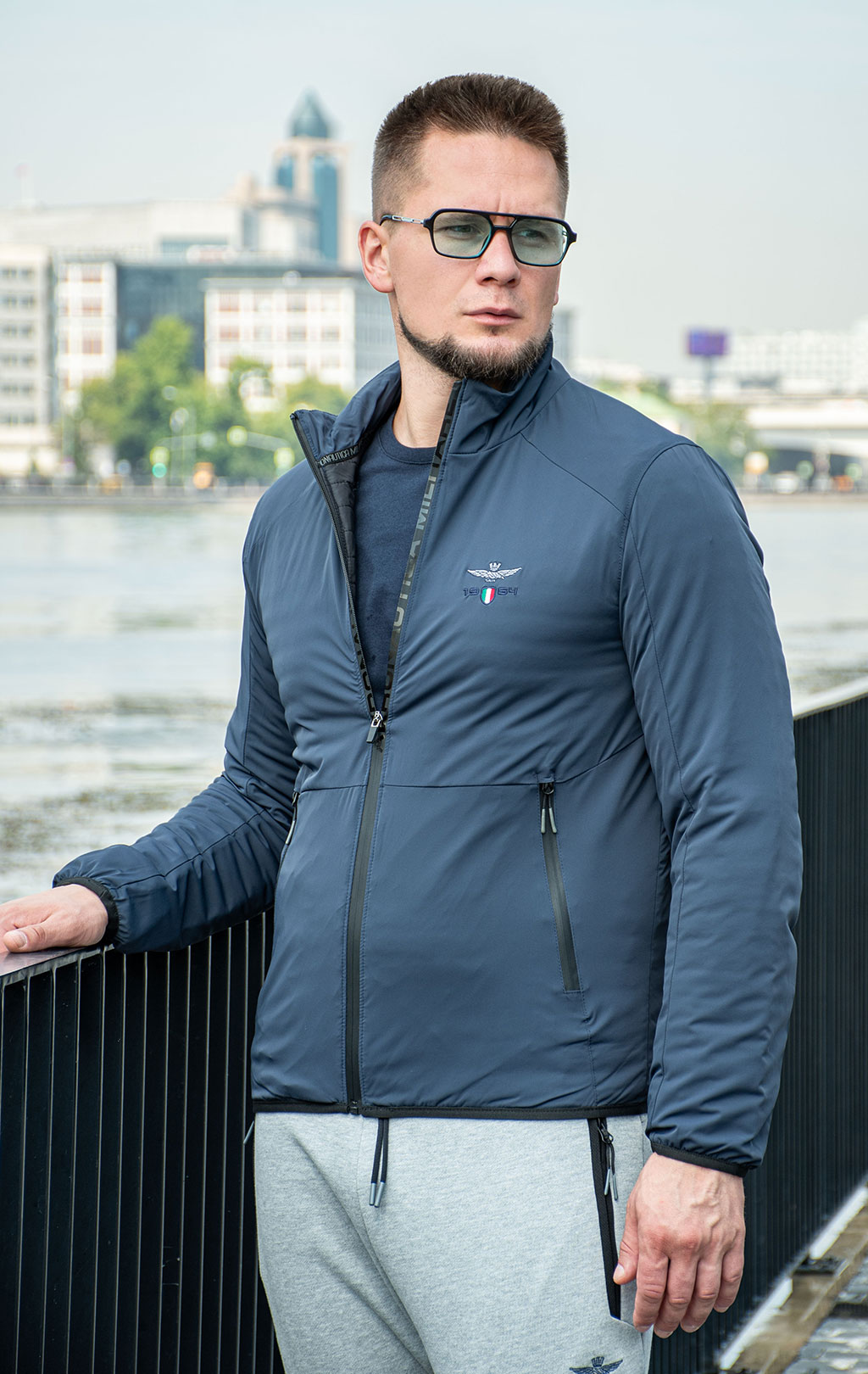 Ветровка AERONAUTICA MILITARE SS 25 m/BD blue navy (AB 2205) 