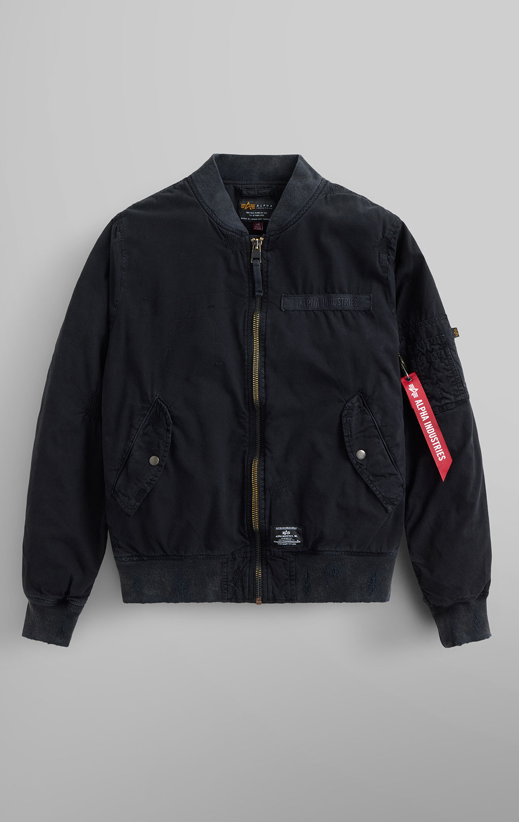 Ветровка ALPHA INDUSTRIES RIP AND REPAIR FLIGHT JACKET L-2B SS 24 m black 