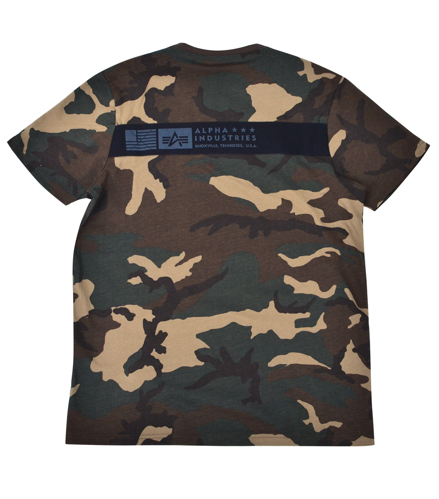 Футболка ALPHA INDUSTRIES ALS camo woodland 65 