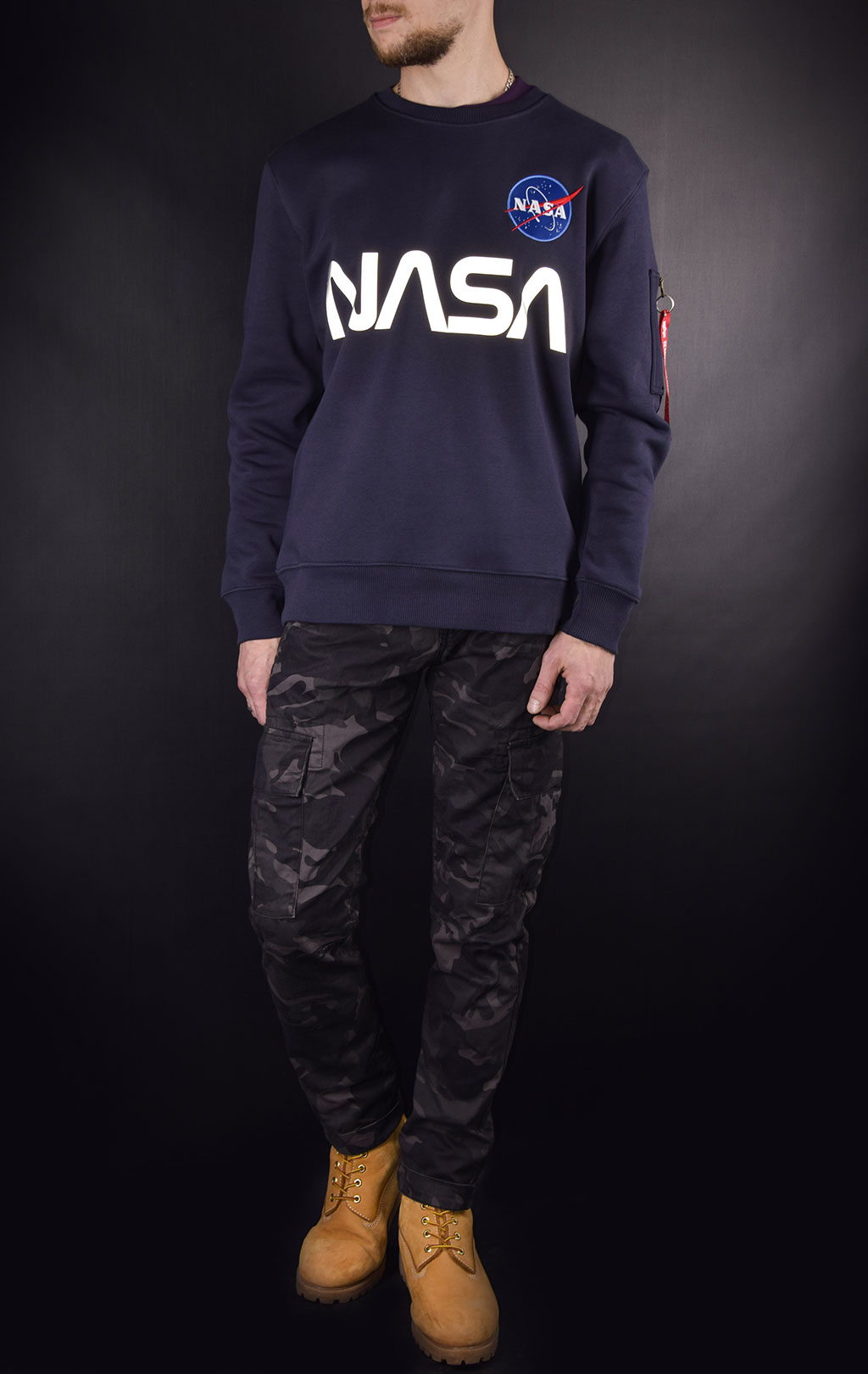 Свитшот ALPHA INDUSTRIES NASA reflective rep. blue 