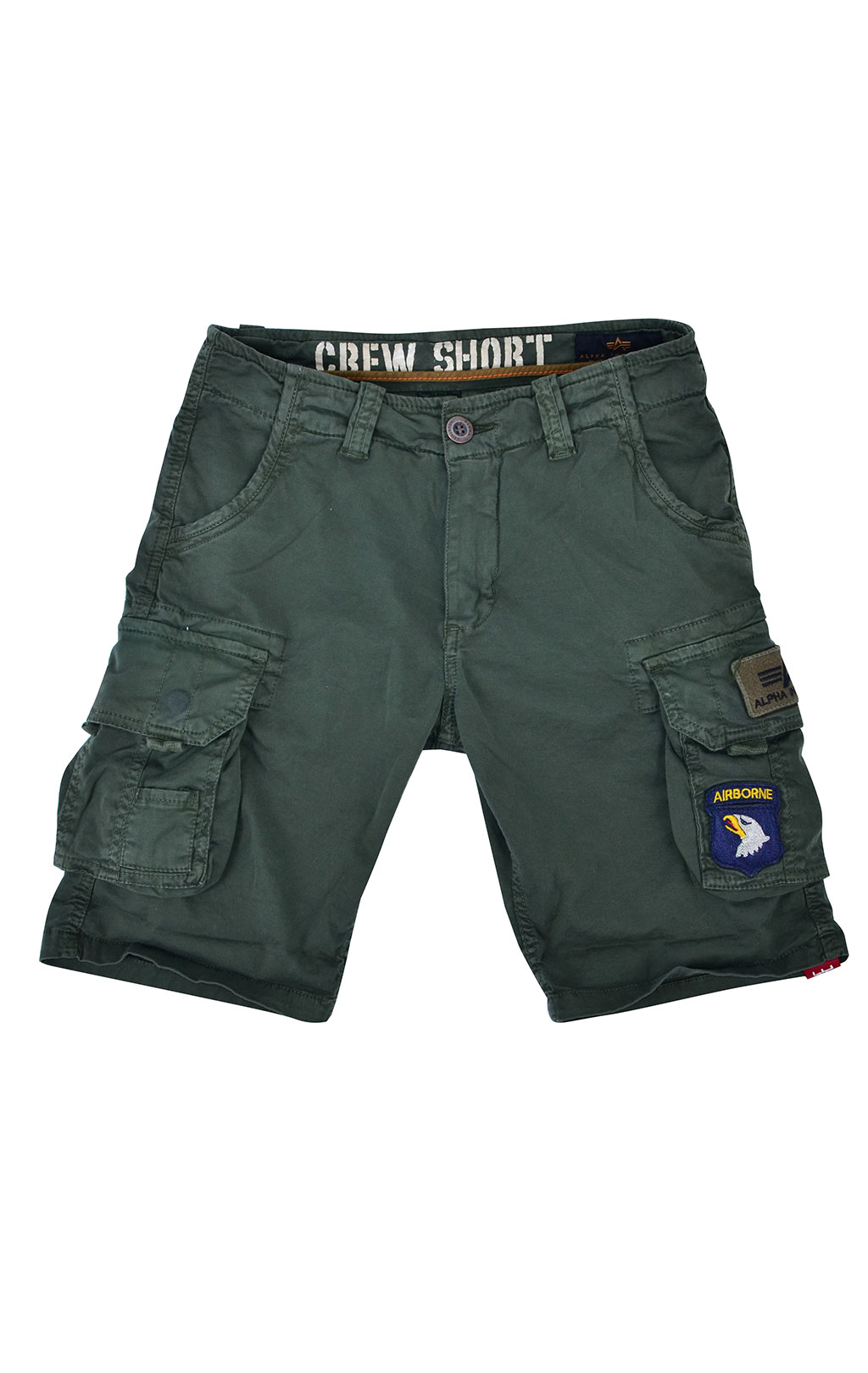 Шорты ALPHA INDUSTRIES CREW SHORT PATCH dark olive 