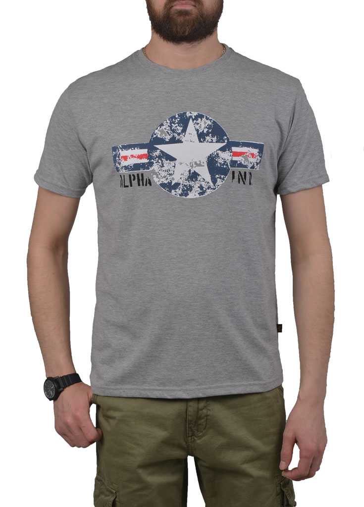 Футболка ALPHA INDUSTRIES USAF T grey heather 