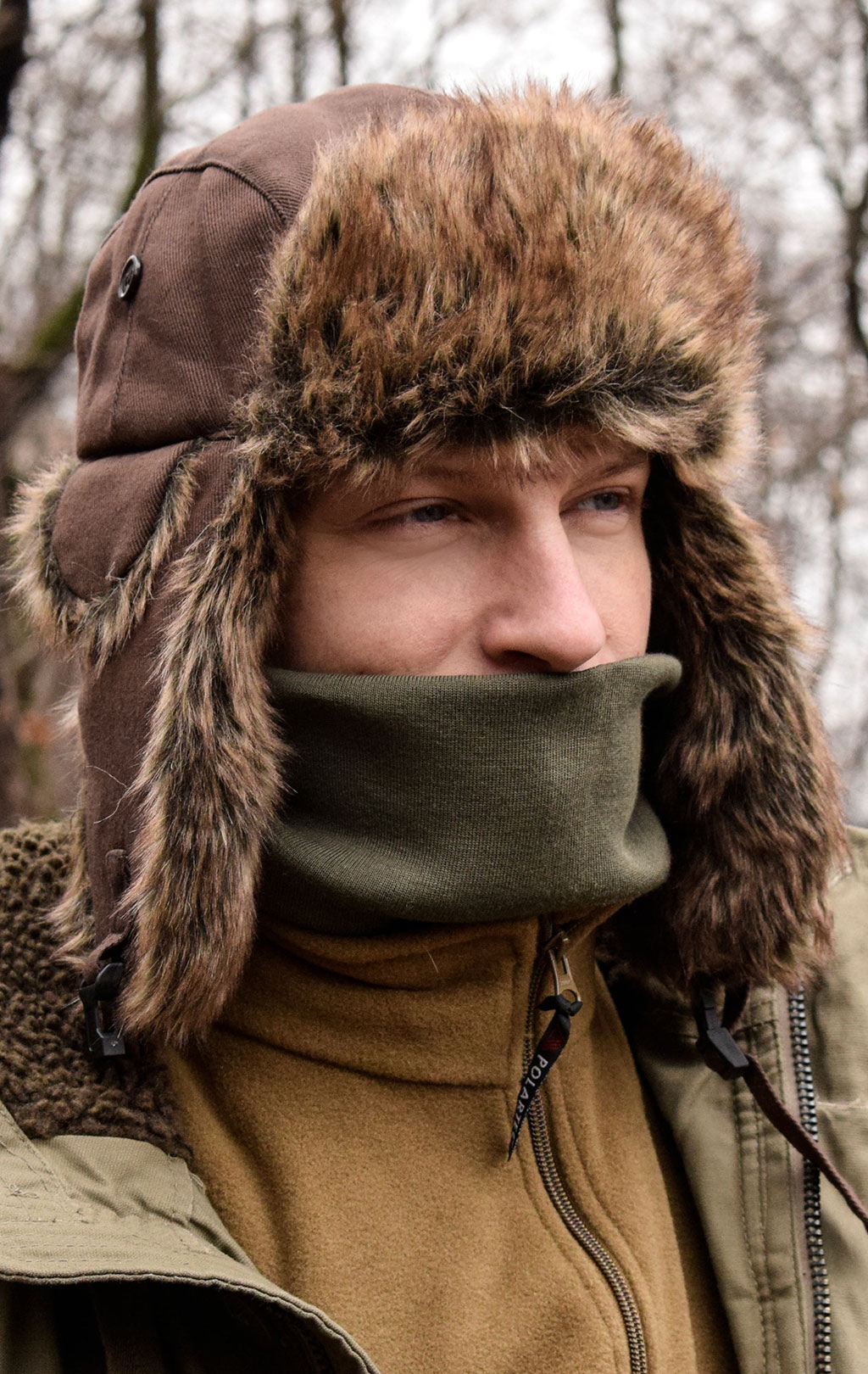 Шапка ушанка Fostex FURHAT хлопок brown 