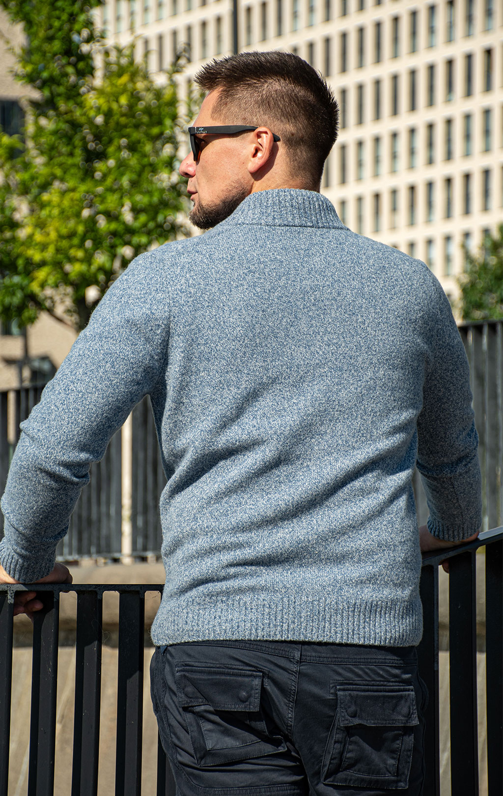 Свитер на молнии AERONAUTICA MILITARE FW 26/27/BG mouline azzurro (MA 1646) 