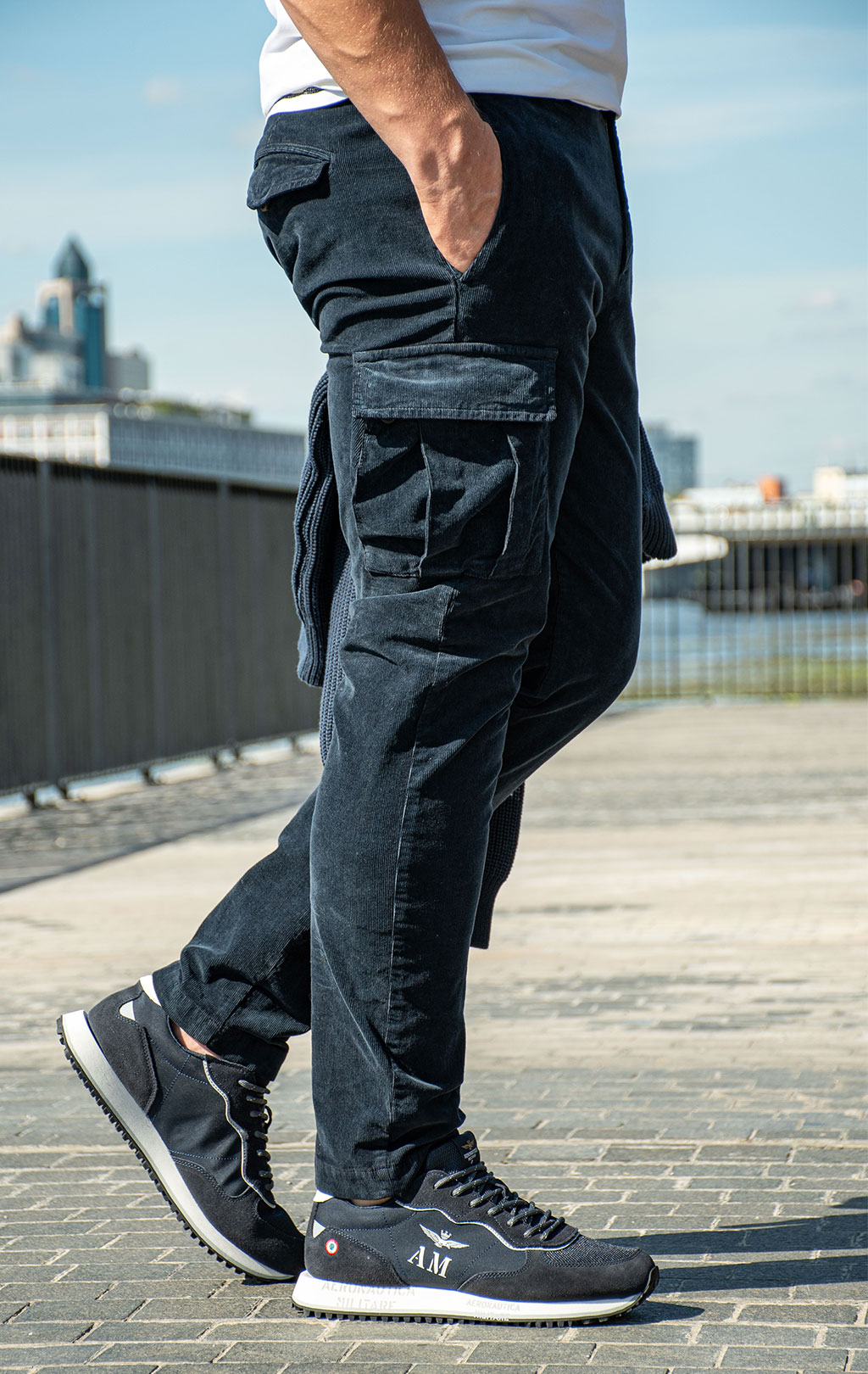 Брюки-карго AERONAUTICA MILITARE вельвет FW 26/27/AL blue navy (PA 1740) 