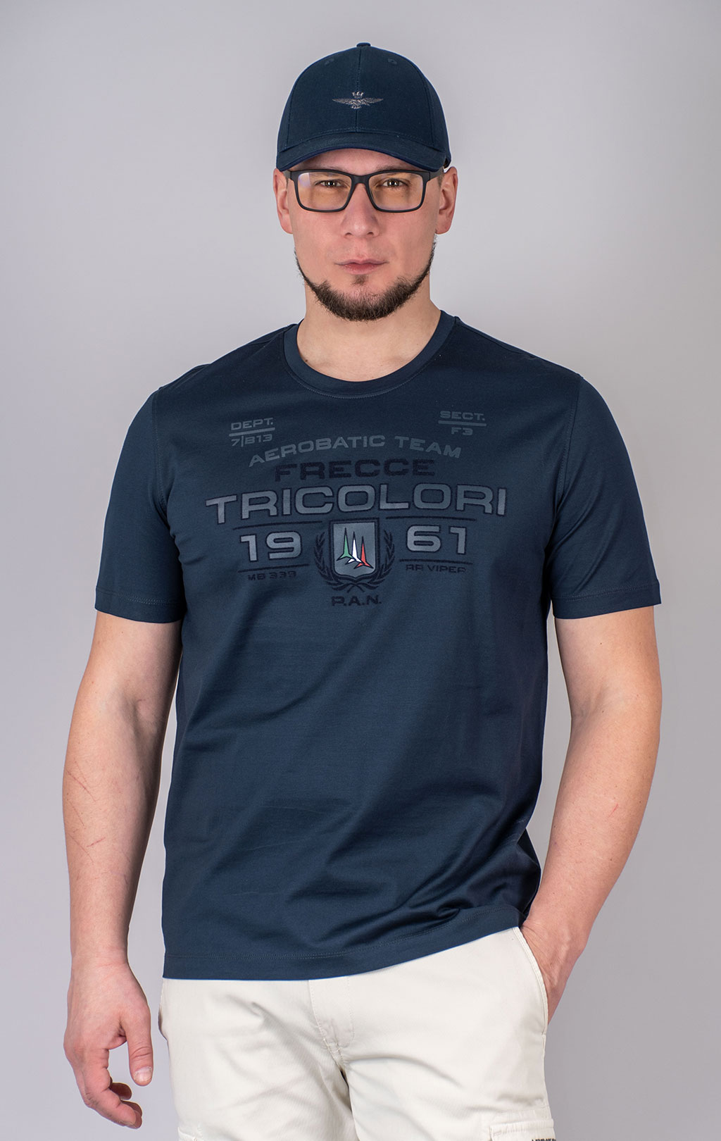 Футболка AERONAUTICA MILITARE SS 25 m/BD blue navy (TS 2423) 